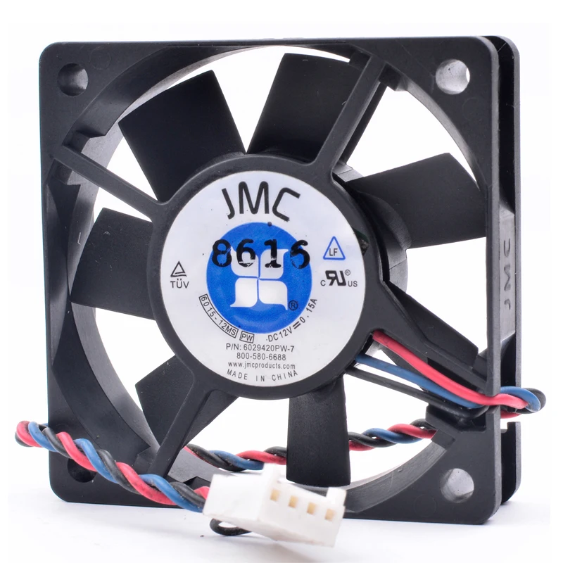 Оригинальный JMC 6015 12MS 6 см 12 В 0.15A Сервер питания шасси вентилятор