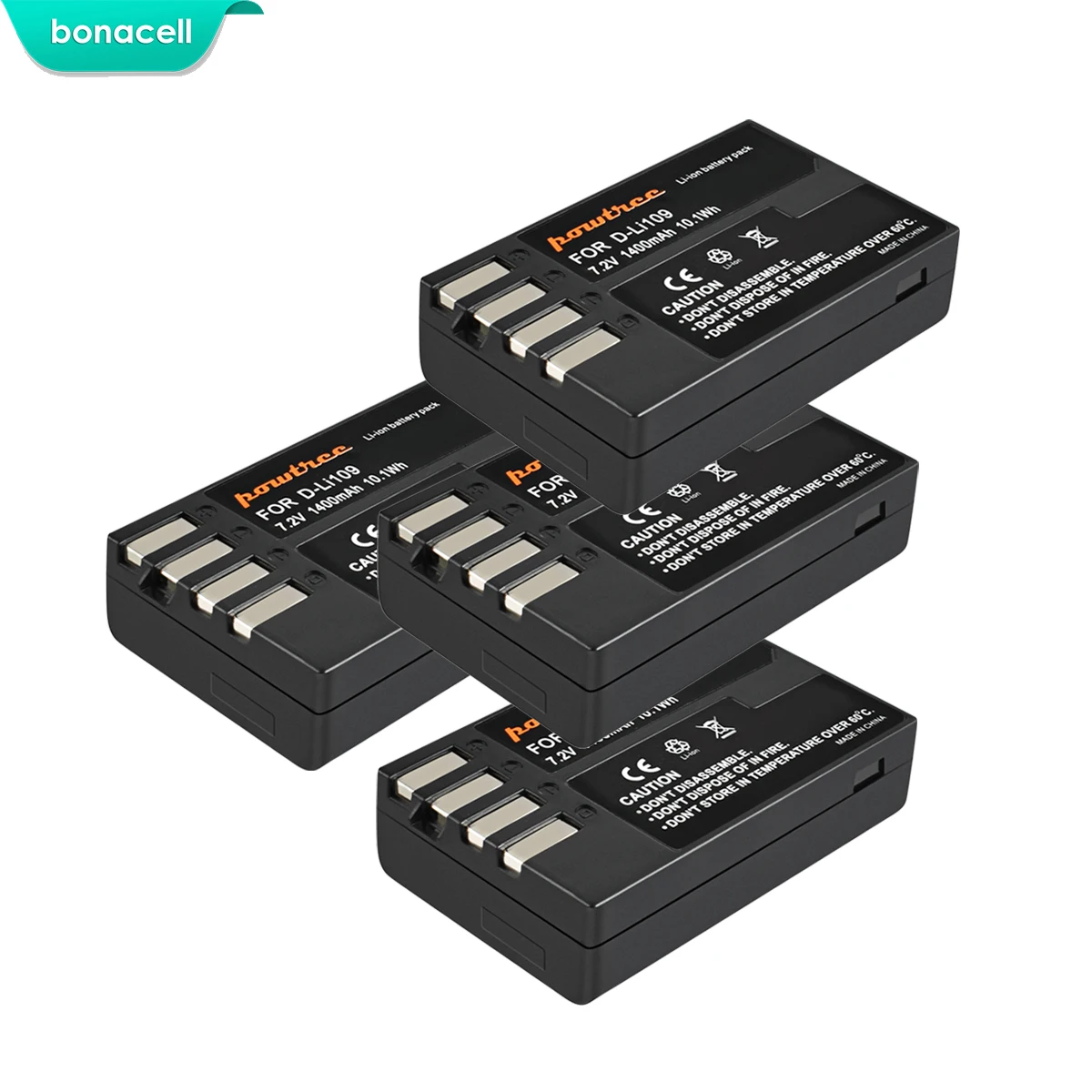 4 Pack Battery Bonacell 1400 мАч D Li109 DLi109 D-Li109 Батарея для Pentax K-70 K70 K-50 K50 K-30 K30 K-S1 KS1 K-S2 KS2 Крос металличесые наклейки и цифровых камер L50 - Цвет: 4 Pack Battery