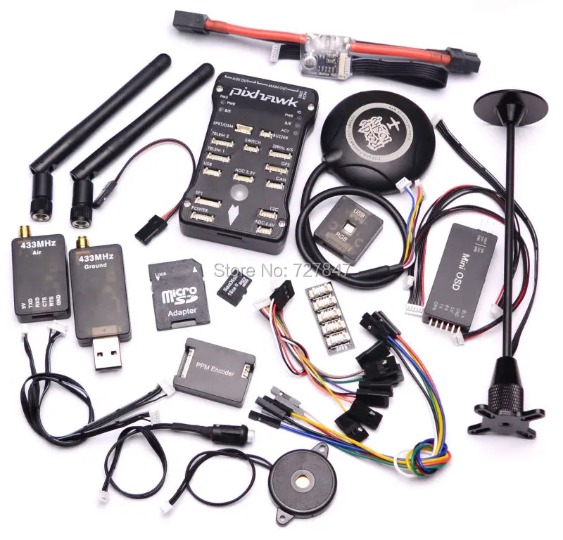 Pixhawk PX4 Pixpilot v 2.4.7/Pix v 2.4.8 открытая аппаратная автопилот M8N gps Minim OSD 433 Телеметрия
