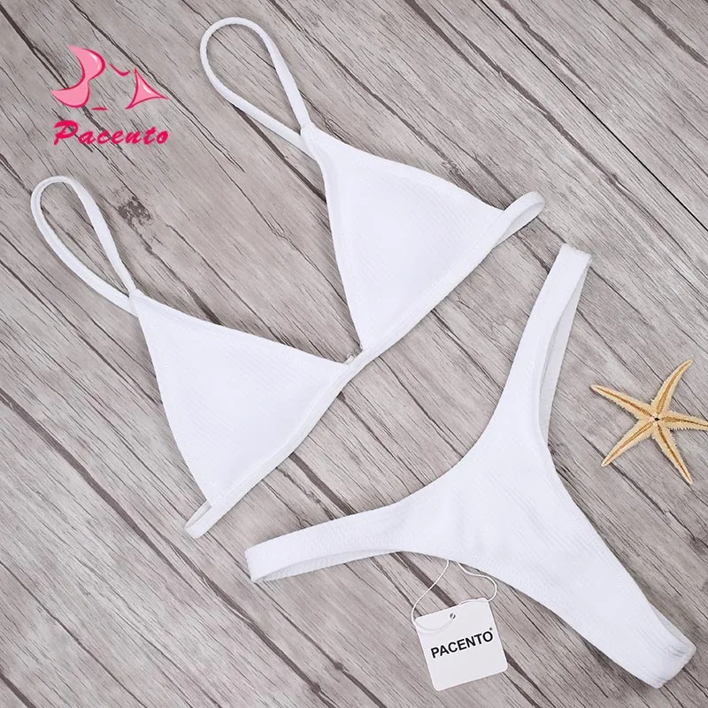 Pacento Цельный купальник 2018 белый черный бикини женский слинг купальный костюм