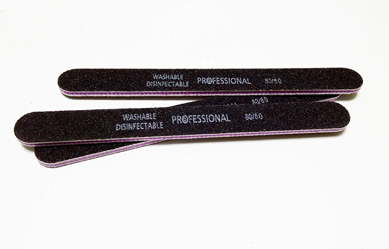 50 шт. линейная черная Песочная профессиональная пилка для ногтей 80/80 фотопилка