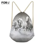 FORUDESIGNS 2019, Crazy Horse мешок с кулиской с принтом для детей, Мягкая Повседневная сумка для учебников, школьный рюкзак, Mochila