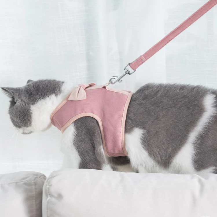 Жилет для собак Cats Harness Vest Bowknot Маленький / Средний Жгут Регулируемый щенок Кошка Стропы Поводки