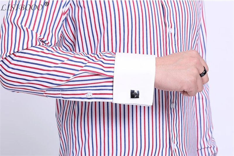 Мужская повседневная приталенная рубашка LISIBOOO деловая Классическая с длинными