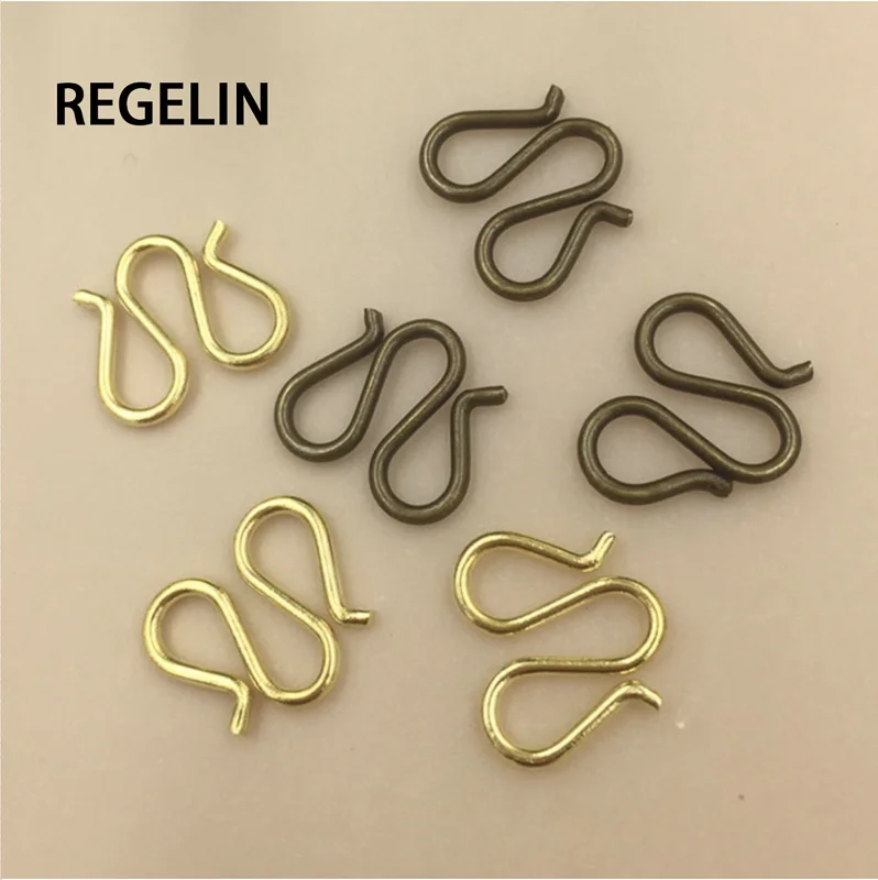 

REGELIN 100Pcs copper Round wire W-shaped connection buckle Accessories Hand Made DIY Jewelry Findings Components
