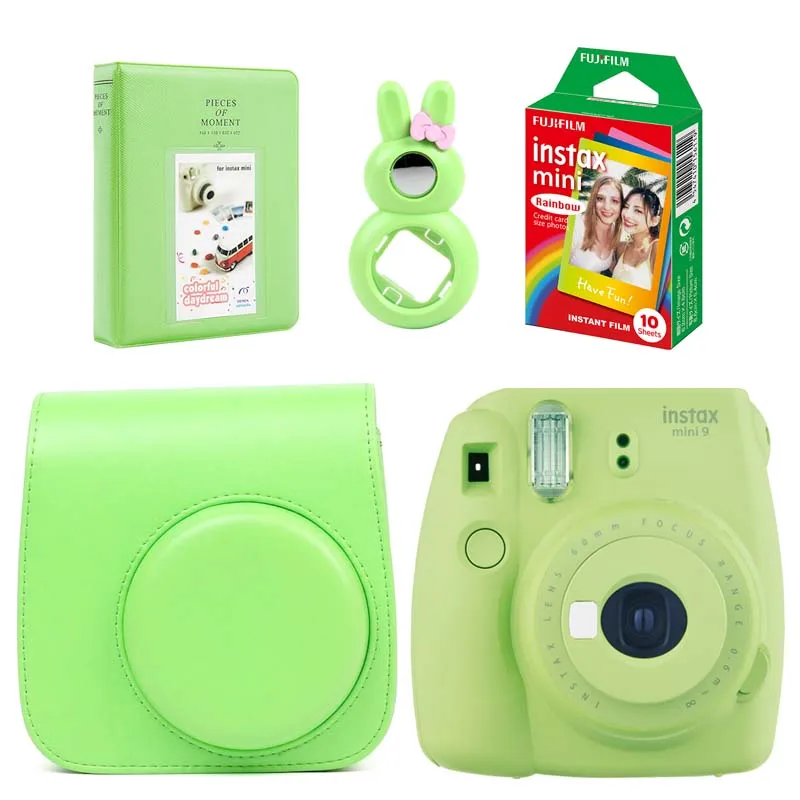 Мгновенная фотокамера Fujifilm Instax Mini 9 5 цветов с радужной пленкой кожаный чехол для