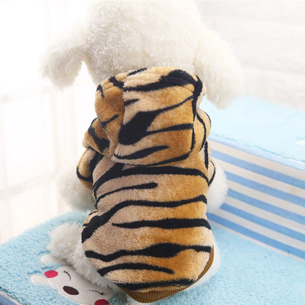TINGHAO Pet Hoodie Coat Dog Jacket Puppy Tiger Stripes Shirt Winter Clothing Apparel | Дом и сад