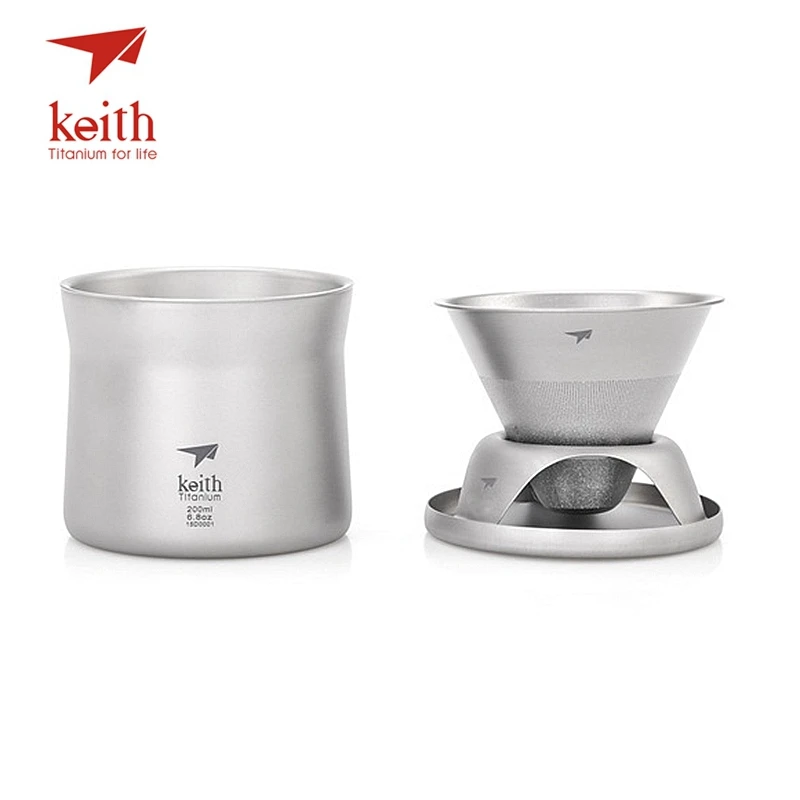 Портативный ситечко для чая Keith Titanium 220 мл ультралегкий Легкий Фильтр кофе