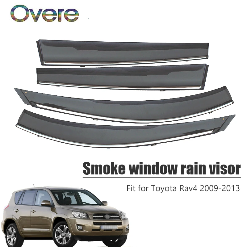 Overe 4 шт/1 Набор Дымовое окно дождевой козырек для Toyota RAV4 2009 2010 2011 2012 2013 навесы