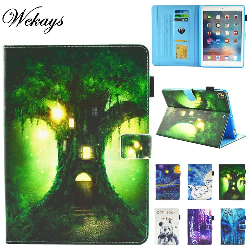 Wekays для нового Ipad 9 7 2018 кожаный чехол с мультяшным деревом Coque Apple дюймов 2017 A1822 A1823