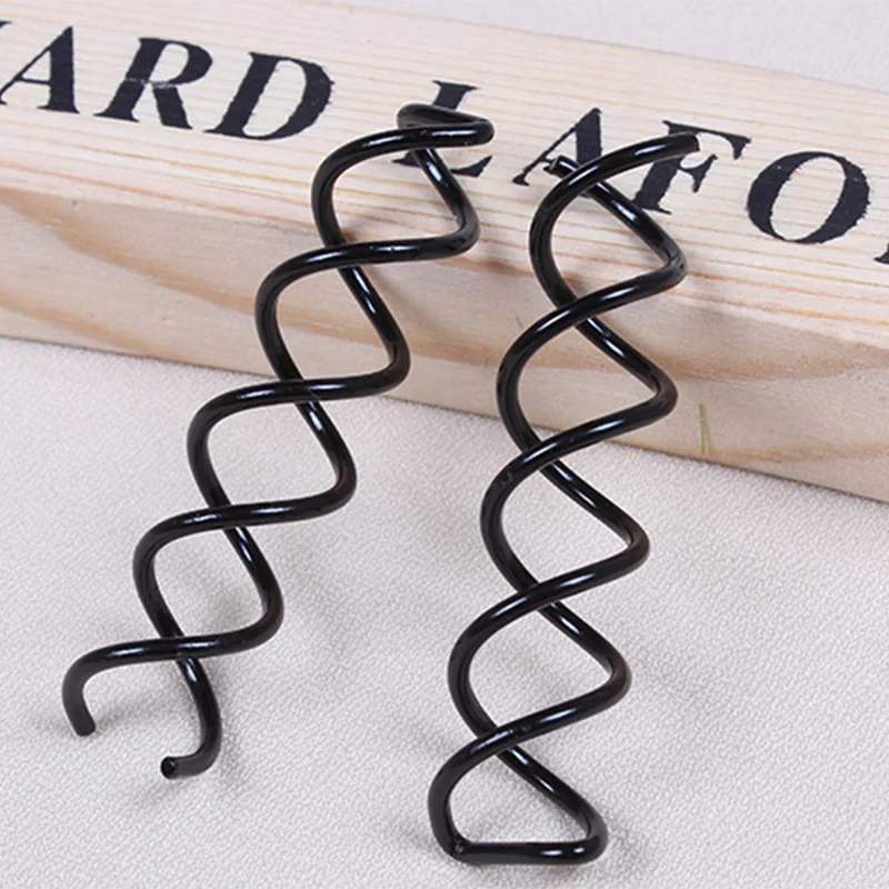 6 шт. шпильки для волос черные спиральные завивки инструменты укладки заколки