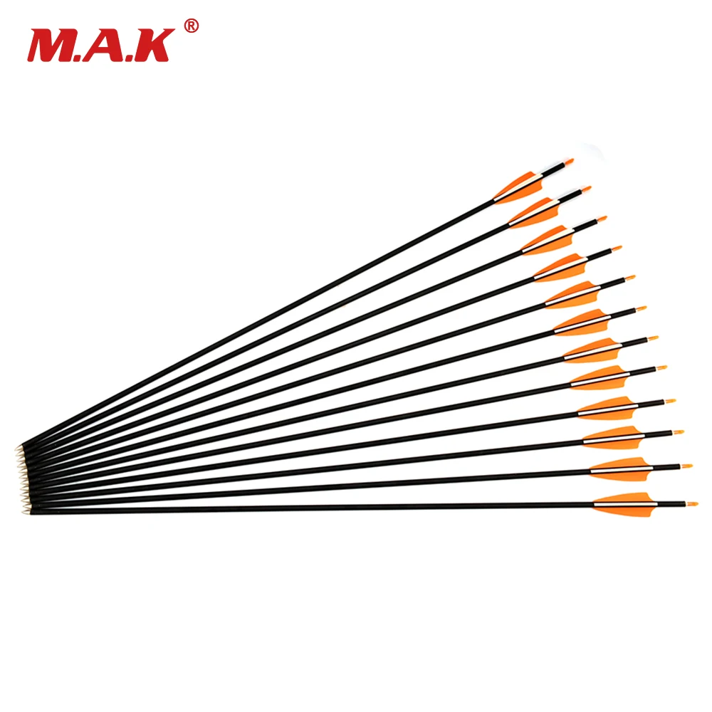 

6/12/24 Pcs Pure Carbon Arrow Shaft 80cm Spine 700 DIY Arrow Shaft Plastic Feather for Bow Hunting Archery