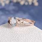 Женское Обручальное кольцо, обручальное кольцо из розового золота с синим камнем, модные ювелирные изделия, 2019