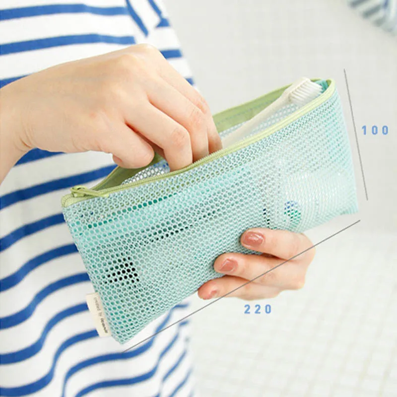 Женские мини сетчатые косметические мешки карандаш для зубной щетки губная