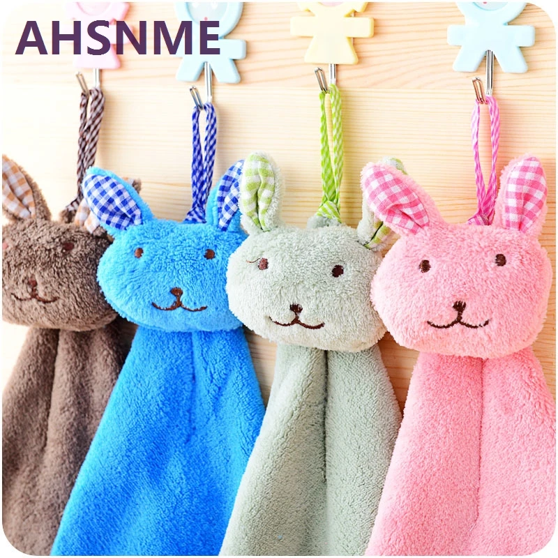 

AHSNME cartoon rabbit image handkerchief variety of colors Coral cashmere material cute design children small towel 21 * 42cm