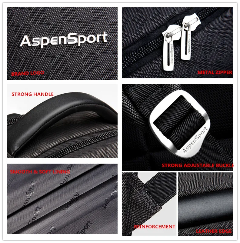 AspenSport мужской рюкзак для ноутбука Водонепроницаемый модный унисекс деловой рюкзак женская сумка для ноутбука студенческий рюкзак