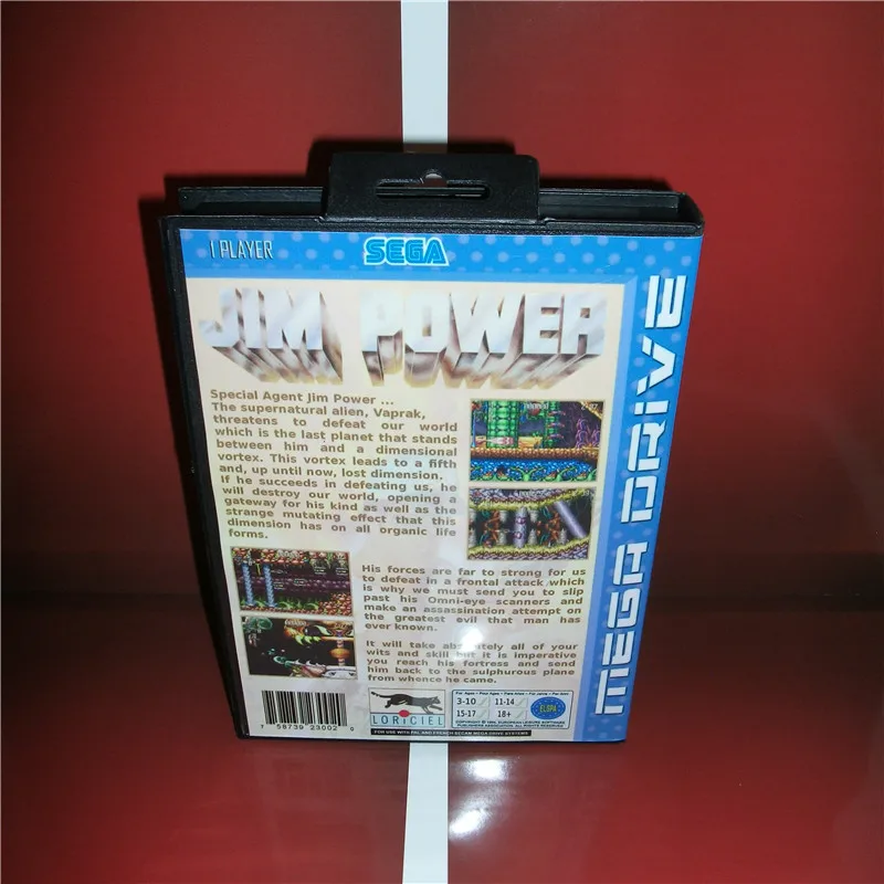 Джим Мощность ЕС крышки с коробкой и руководством для Sega Megadrive игровой консоли 16