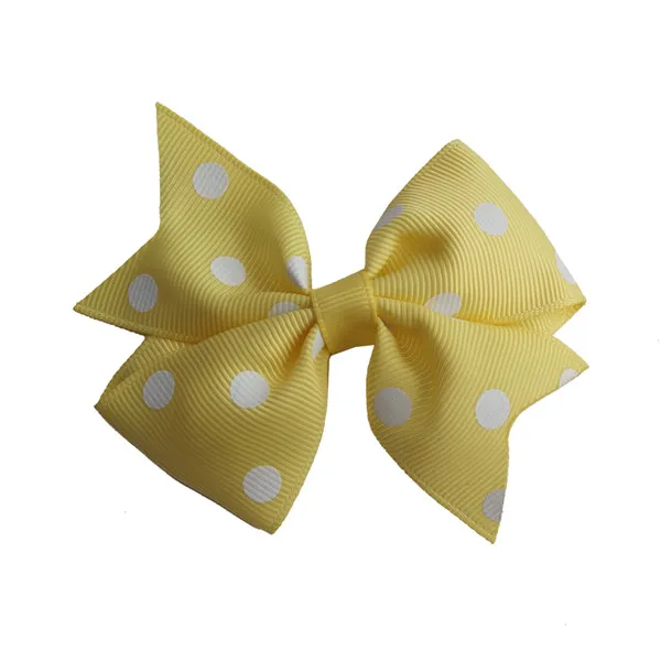 Dots-640 Lemon 2 шт. 3,5 дюймов бант для волос заколки для волос для маленьких девочек заколки для волос Бутик волос заколка-бабочка «ласточкиным хвостом» лук заколки для волос аксессуары для волос - Цвет: Dots-640 Lemon