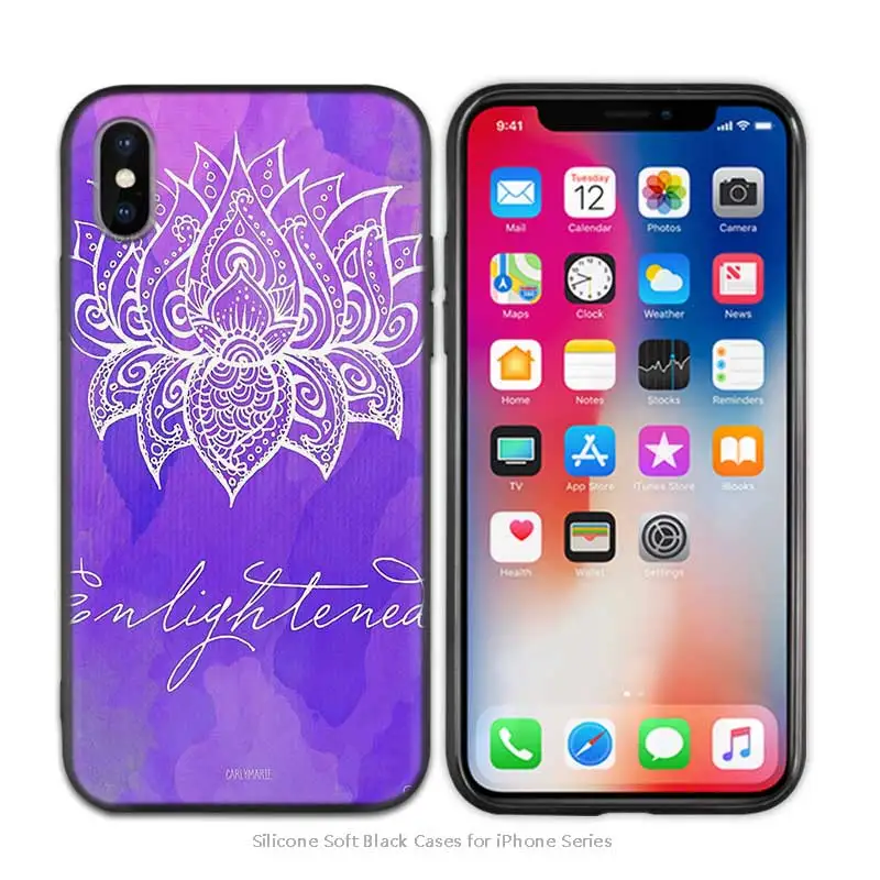 A015 Противоударный ТПУ силиконовый чехол с мандалой чакрой йогой для iPhone X XS XR XS 11 11Pro Max 7 8 6 6S 5 5S SE Plus Fundas Capa - Цвет: A015