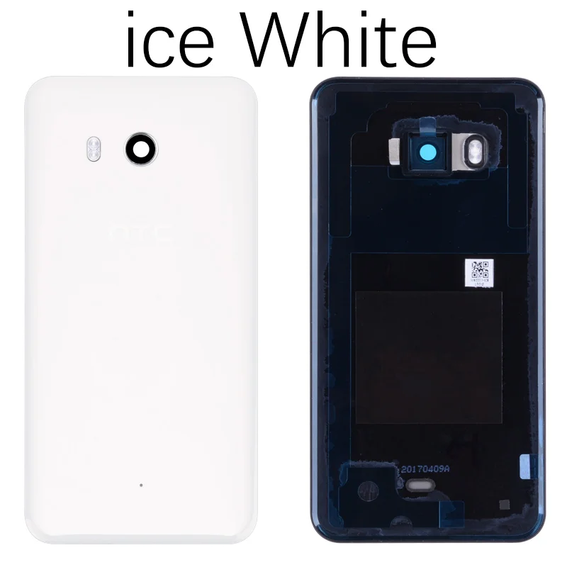Задняя крышка для HTC U11 U-3w W-1w на батарею черный золотой - Цвет: ice White