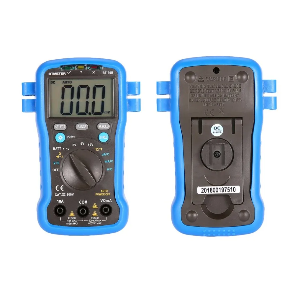 BTMETER BT-39B Digital Multimeter DC/AC Voltage Volt Ohm Amp Meter Handheld Voltmeter Current Tester 2000 Counts Battery Test |