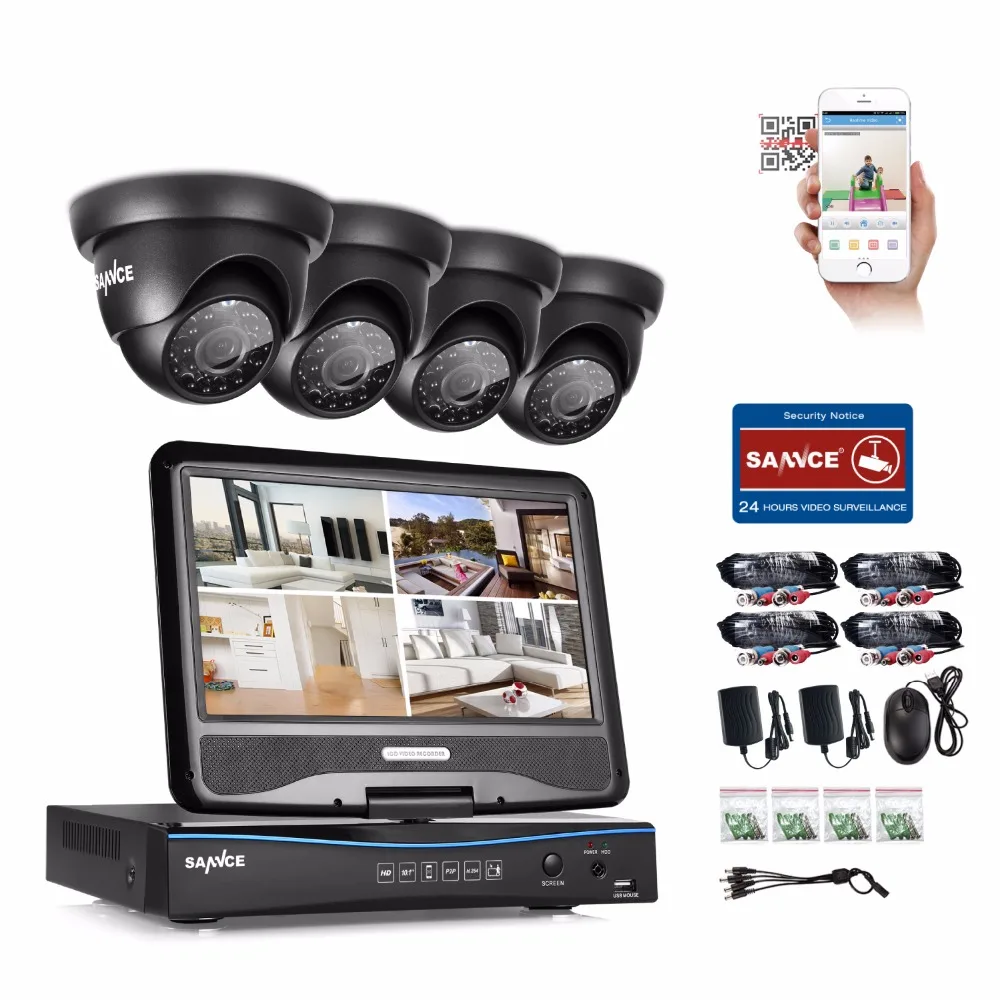 SANNCE 1080N HDMI 4CH DVR 1200TVL 720P HD наружная камера видеонаблюдения системы безопасности