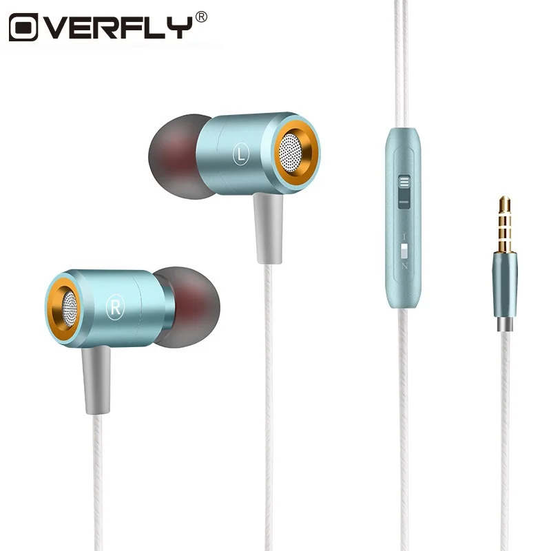 Overfly спортивные наушники в ухо вкладыши мини гарнитура проводные для