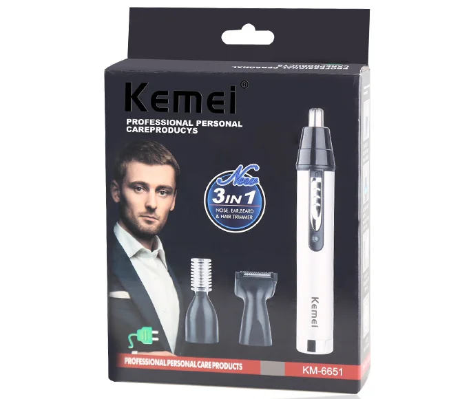 

Kemei 3 in 1 Fast shaving Men Electric Nose Ear Hair Trimmer Painless Women trimming sideburns eyebrows Beard hair