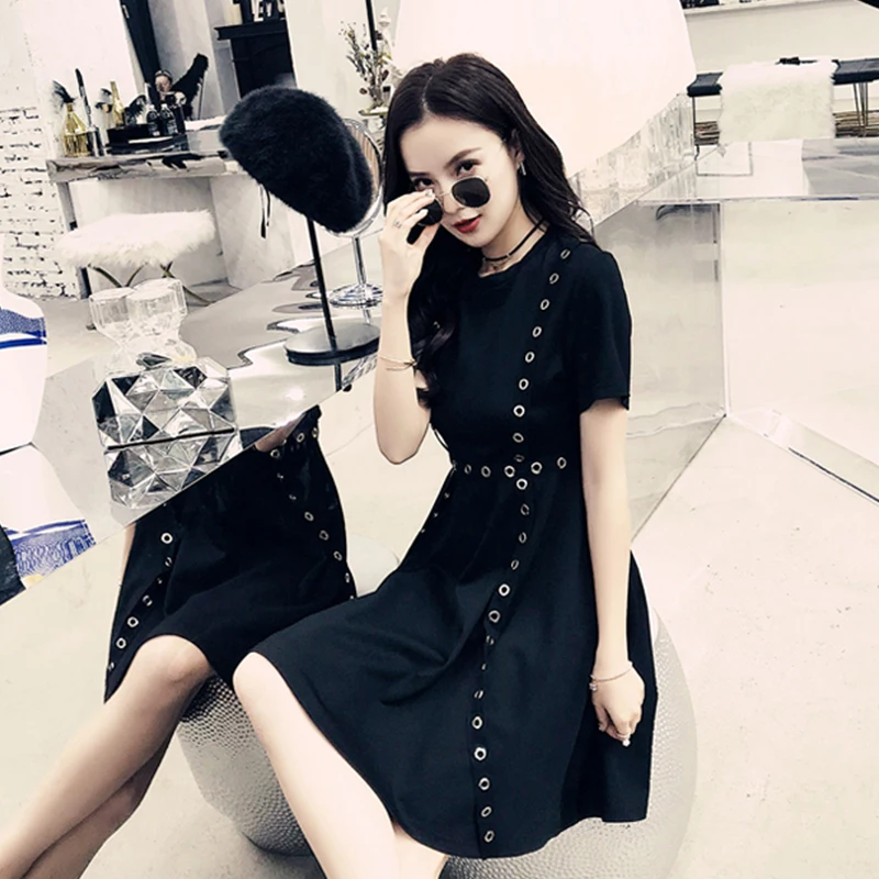 RUGOD 2018 винтажное платье-туника с блестками и заклепками в Корейском стиле