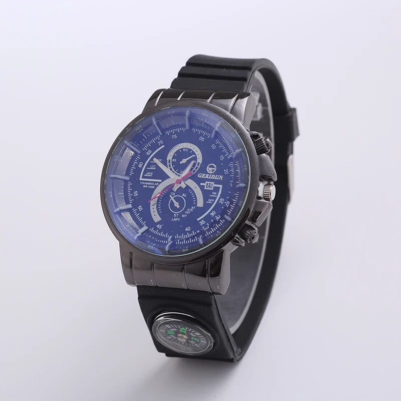 Лидирующий бренд Роскошные Кварцевые часы повседневные мужские черные