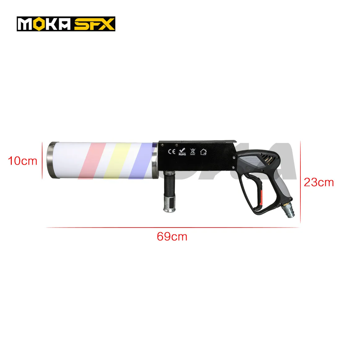 1 Pcs/lot RGB led co2 jet gun dj fog shooter battery stage effect special fx spray 6M free 3m hose | Лампы и освещение