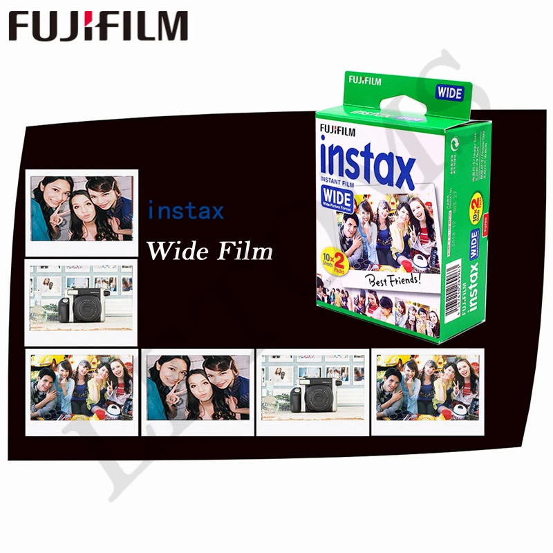 Оригинальная широкоформатная пленка Fujifilm Instax белая 20 листов для фотоаппарата Fuji