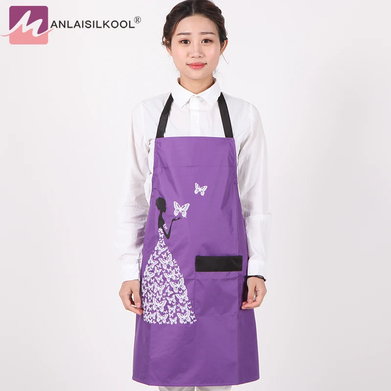 2018 New Solid color butterfly pattern bib aprons kitchenapron funny patterns Cooking apron for woman man tablier cuisine | Дом и сад