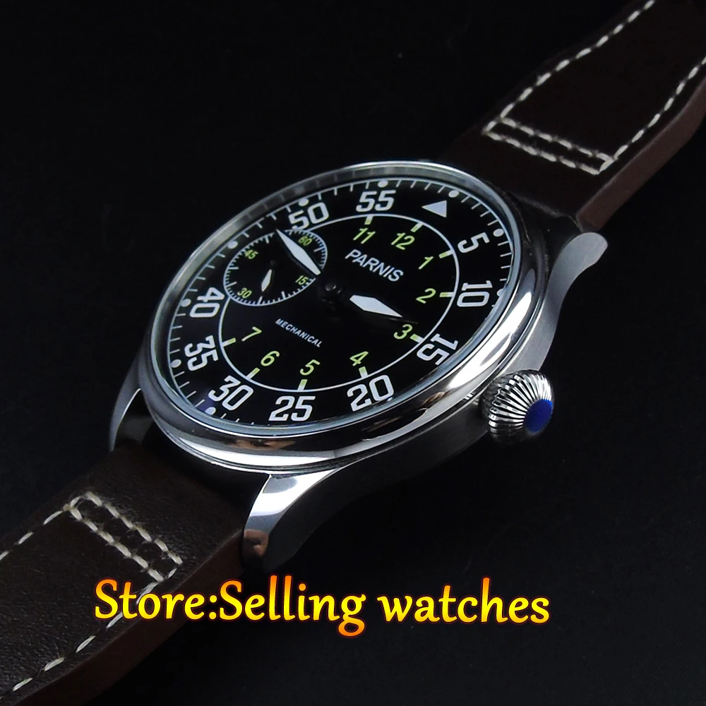 Механические Мужские часы с черным циферблатом parnis 6497 44 мм 3600|watch men|watch men mechanicalwatch