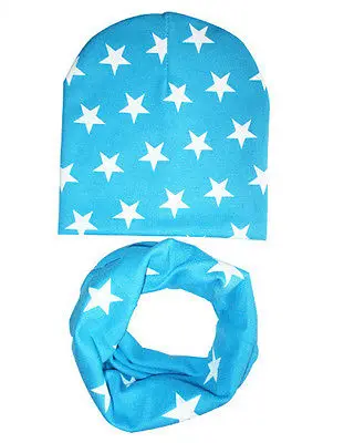 Комплект для маленьких мальчиков и девочек зимняя вязаная шапка со звездами шарф