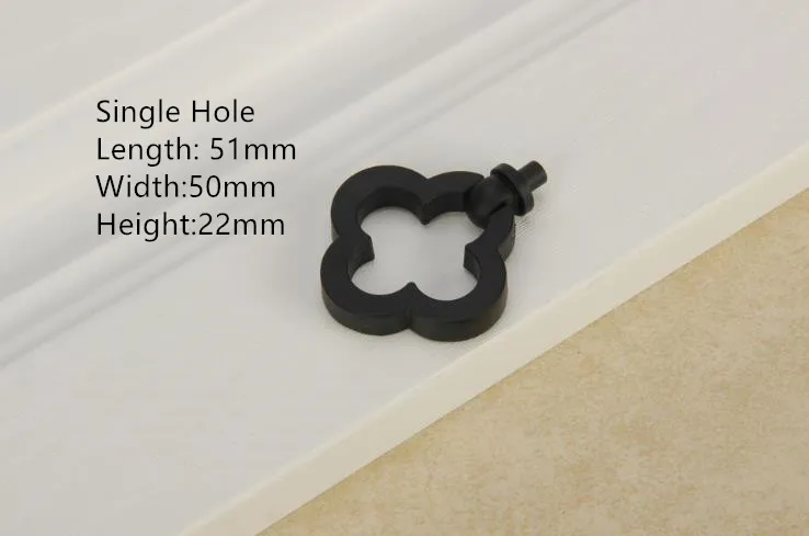 single hole Цинковый сплав, черная отделка, ручка для шкафа, выдвижная ручка, дверная ручка, художественная мебель в китайском стиле, фурнитура - Цвет: single hole