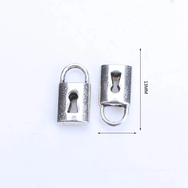 10 шт./лот Подвески с замком античное серебряное покрытие двухсторонний навесной