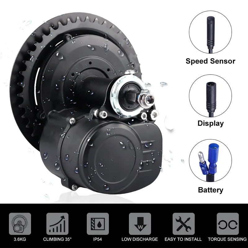 DIY электрический велосипед 48 в 500 Вт 36 В 350 Вт 250 Вт Tongsheng tsdz2 Mid Drive двигатель конверсионный комплект велосипедный двигатель Датчик крутящего момента с батареей