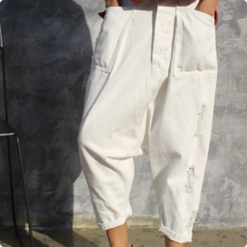 Новое поступление осенней коллекции женские джинсовые шаровары в стиле бойфренд
