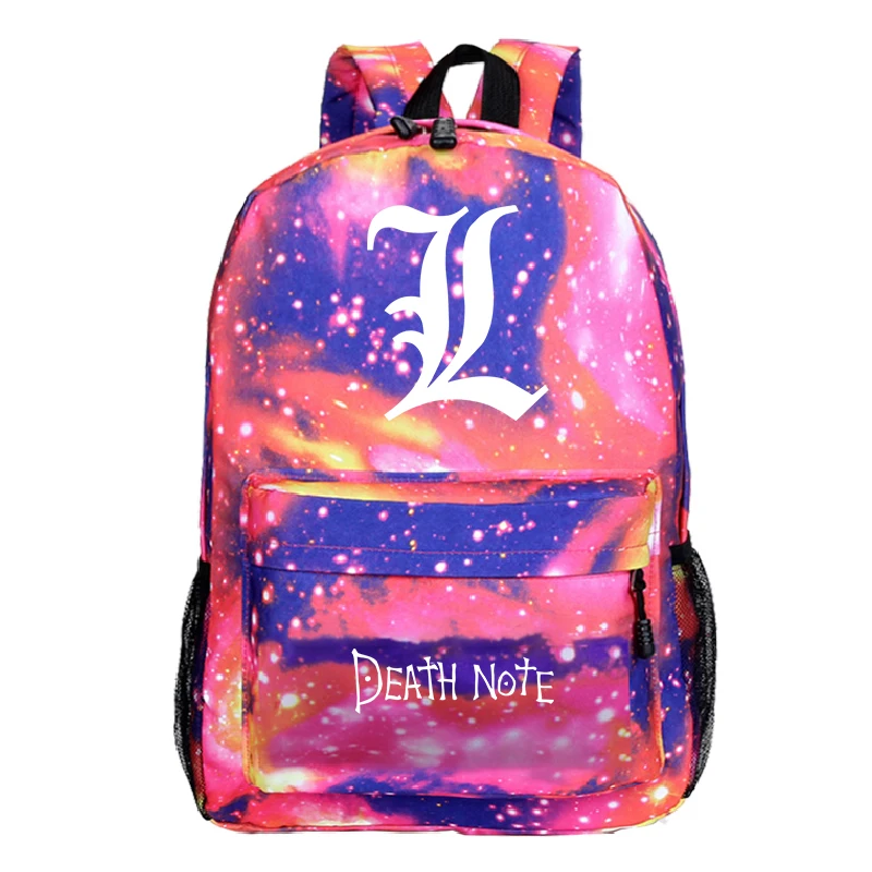 Death Note L Teens School Backpack Fashion New Pattern Men Women Travel Mochila Beautiful Students Boys Girls Book Rucksack