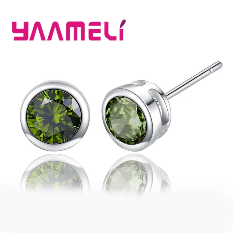 Green Индивидуальный подарок для женщин и девушек, корейский стиль, модные серьги в форме бабочки с кристаллами, высокое качество, серебро 925 - Окраска металла: Green