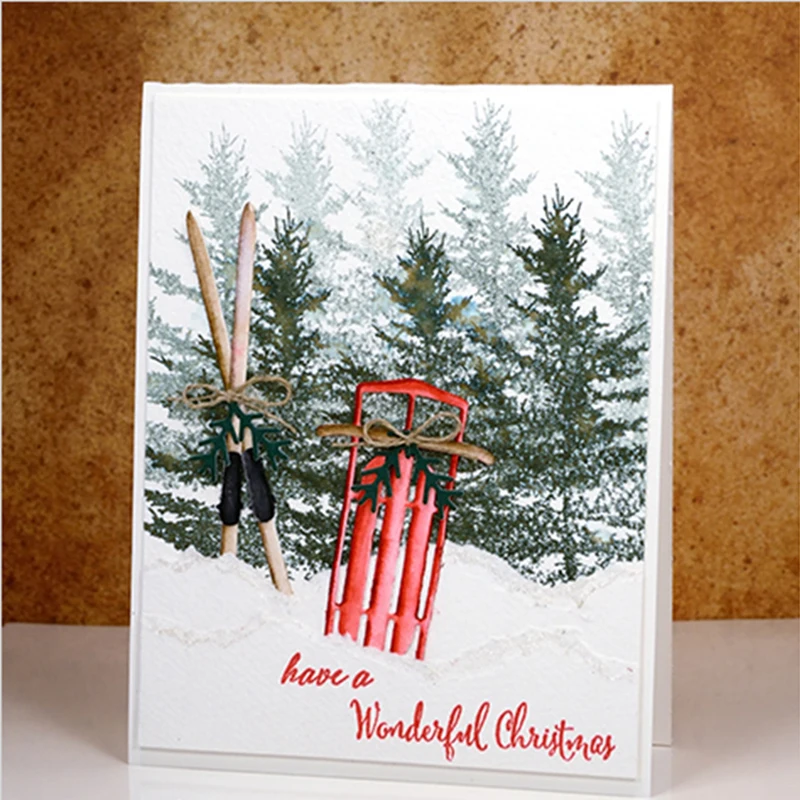 Милые металлические трафареты для высечки в виде саней скрапбукинга