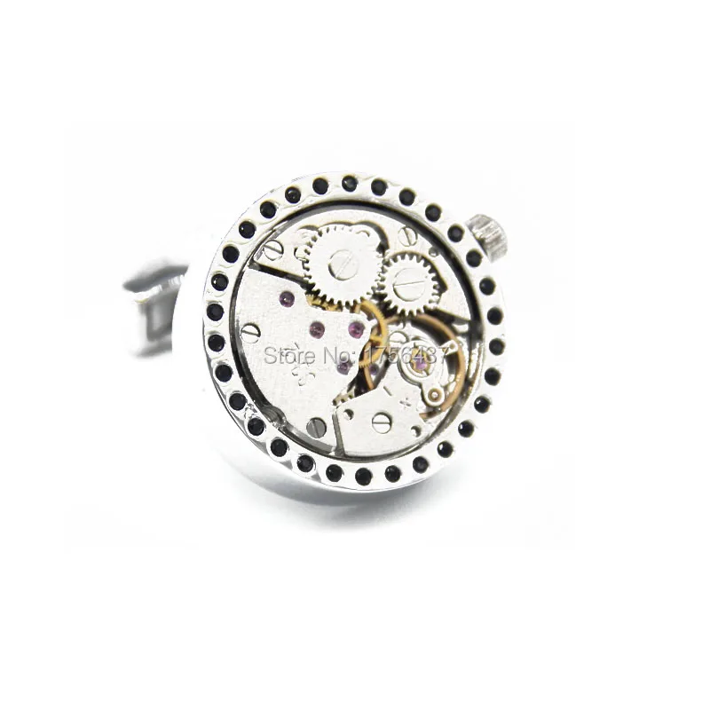 Опт и розница лептон 2015 новые функциональные часы Запонки с черными стразами