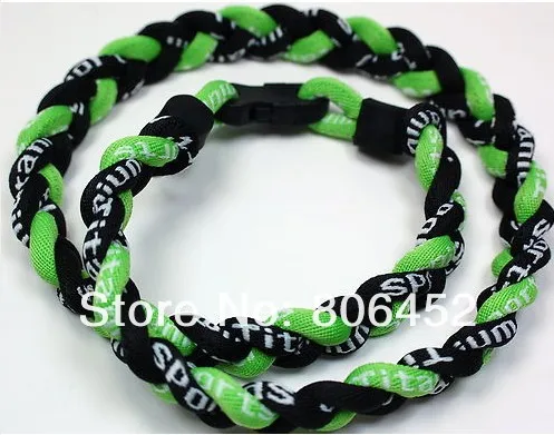 Новинка 2016 лидер продаж 3 веревки витое титановое Спортивное ожерелье (красный