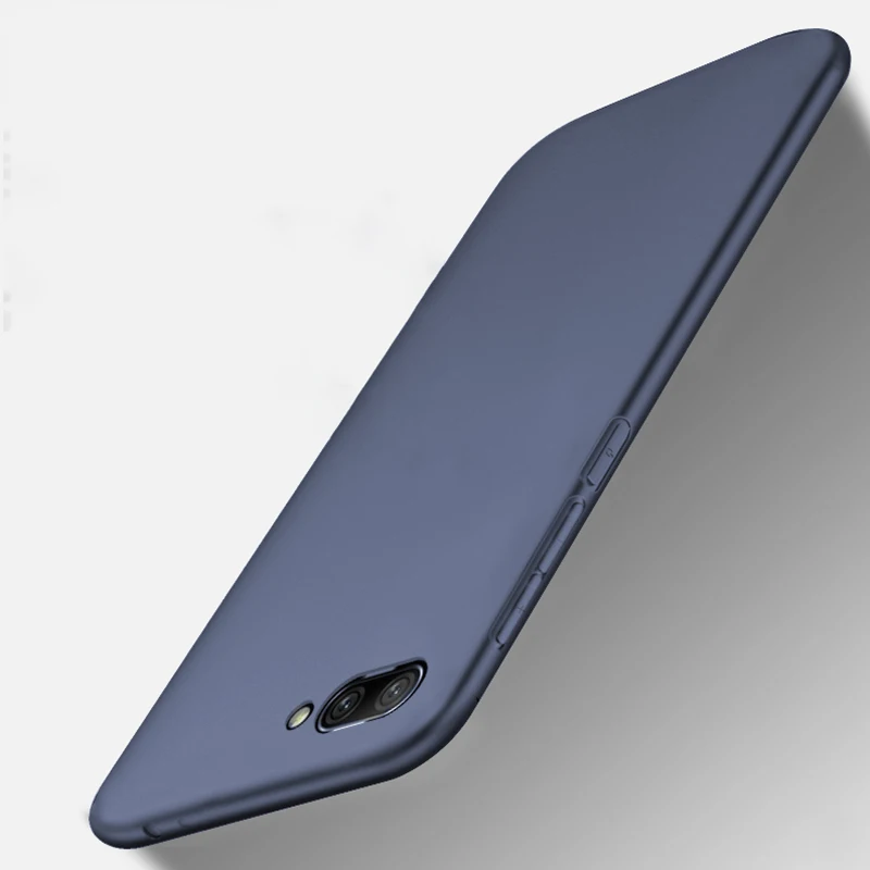 Для Huawei Honor 10 чехол Honor10 чехол противоударный ультра тонкий бампер против отпечатков пальцев тонкая защитная задняя крышка для Honor 10 - Цвет: Синий
