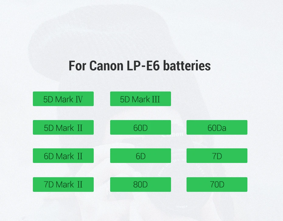 Ugreen LP-E6 Камера Батарея 1865 мАч для Canon LP E6 EOS 5D Mark 4/3/2 60D 5D4 70D 6D 6D2 5D2 7D 7D2 80D 5DS Камера батареи