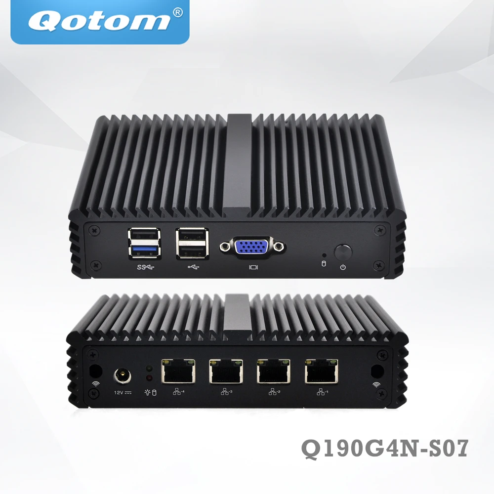 

Новый ПК-роутер Barebone J1900 Qotom-Q190G4N-S07 VGA 4 Lan 4 USB, микронастольный компьютер, применяется к маршрутизатору, брандмауэру, прокси