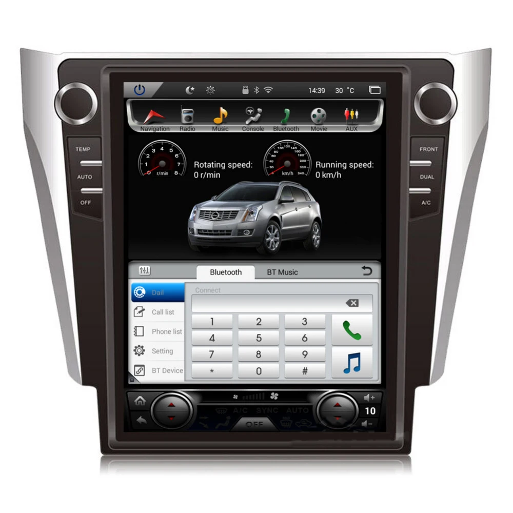 12,1 ''вертикальный tesla стиль Android 8,1 автомобильный dvd-плеер gps навигация радио для Toyota Camry 2012- 4G ram PX6 6 ядер