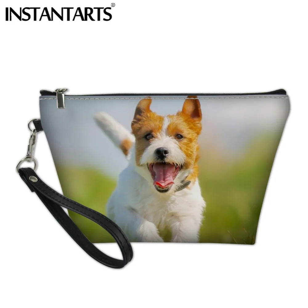 INSTANTARTS Джек Рассел терьер милая собака шаблон молния косметичка дамы Tote