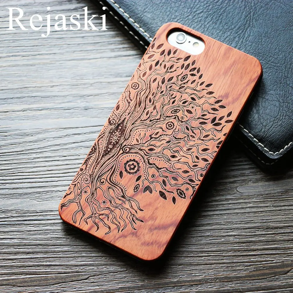 Натуральные серьги Henna Mandala Деревянный чехол для телефона Apple iPhone 6 6s скульптура 8